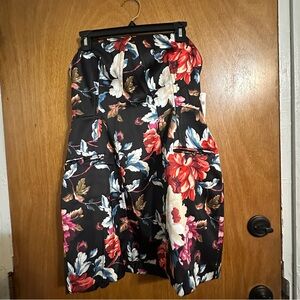 Anthropologie Floral Strapless Sculpted Mini Dress size S